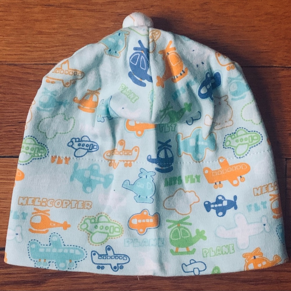 Zutano Plane and Helicopter Print Baby Hat
